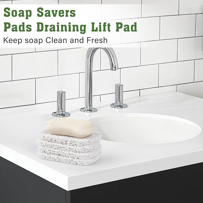 4 Pack Soap Holder Pad,Soap Holder for Kitchen & Bathroom,White Non-Slip Soap Lifting Pads for Soap Dish