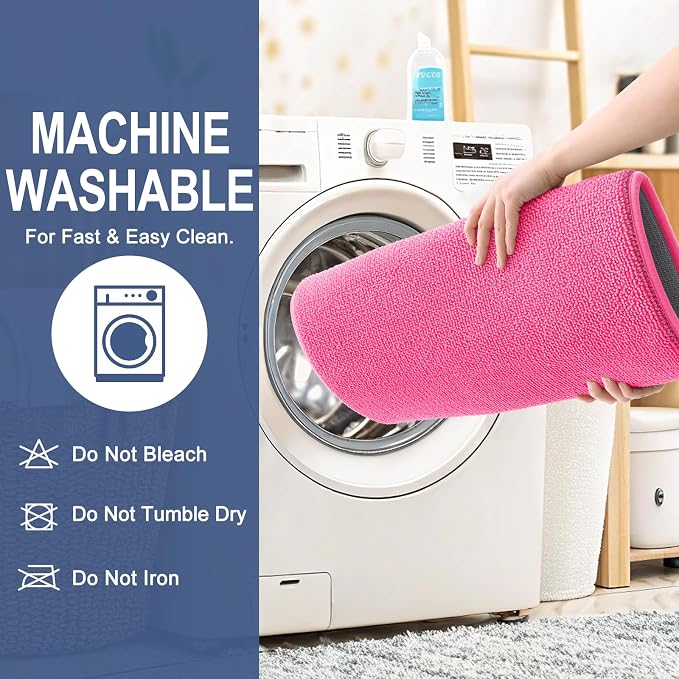 OLANLY Memory Foam Small Bathroom Rugs 24x16, Absorbent Bath Mat, Hot Pink | Soft Quick Dry Bath Rugs, Non-Slip Carpet, Machine Washable Mat for Bathroom Floor, Tub and Shower, Home Decor Accessories