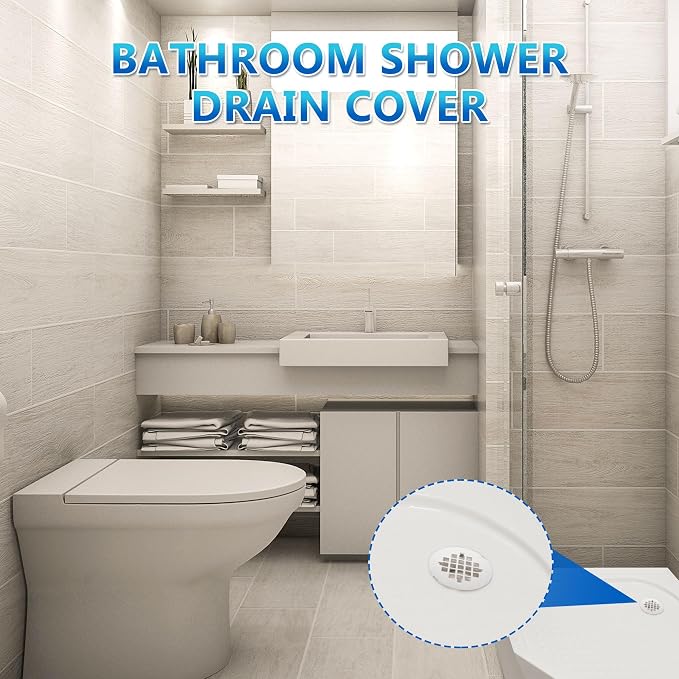 Enhon 2 Pack 4-1/4 Snap in Shower Drain Cover, Round Strainer Drain Grid, Bathroom Shower Grate Cap Replacement for Hair Catcher(Brushed Nickel,Stainless Steel)
