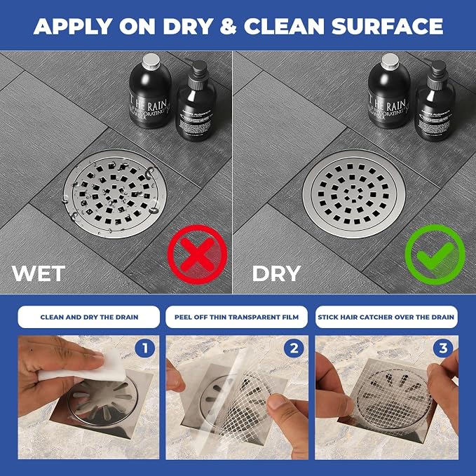 35 Pack Hair Catcher Shower Drain Disposable Mesh Stickers (Hair Catcher Single Ear)