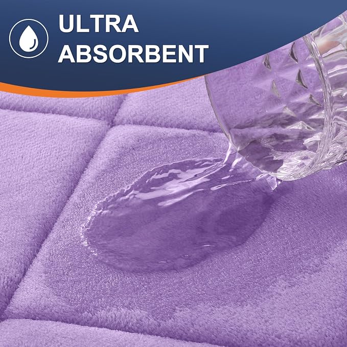 OLANLY Memory Foam Bath Mat 30x20, Ultra Soft and Absorbent Bathroom Rugs | Lavender, Quick Dry, Machine Washable Shower Bath Rugs, Comfortable Bath Carpet for Bathroom Floor, Tub and Shower