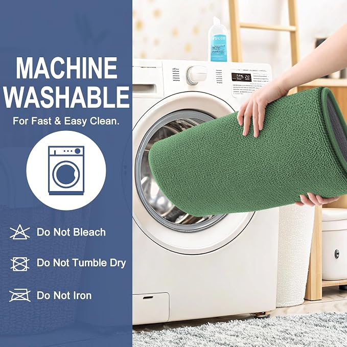 OLANLY Memory Foam Bathroom Runner Rugs 59x24, Long Bath Mats, Olive Green | Soft Quick Dry Bath Rugs, Non-Slip, Absorbent Machine Washable Mat for Bathroom Floor, Tub and Shower, Home Decor Accessories