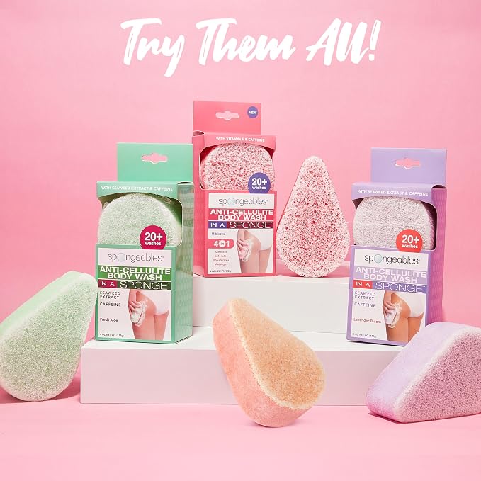 Spongables Pedi Scrub Foot Exfoliating 20+ Wash Sponge, Pina Colada, 1 Count