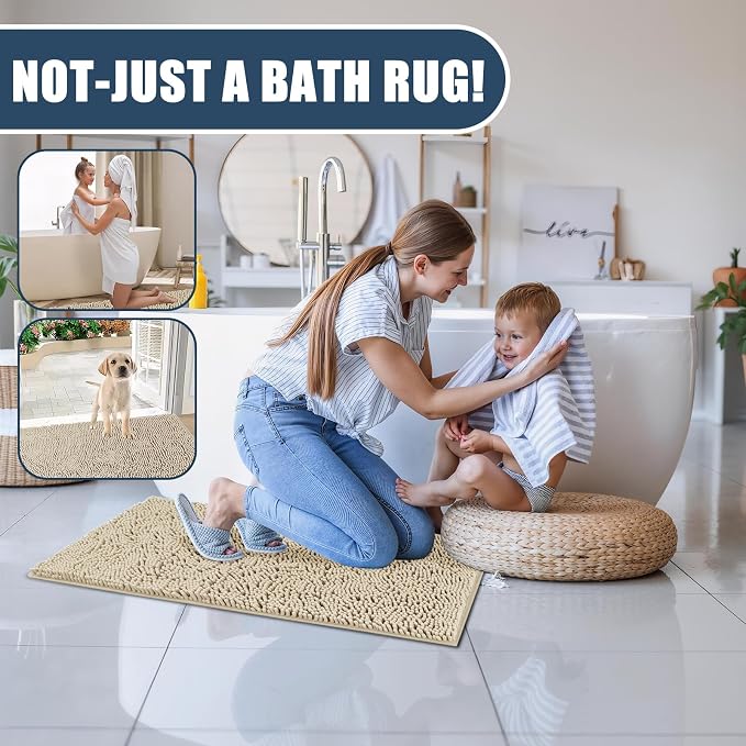 Bathroom Rugs Sets 3 Piece with Toilet Seat Cover 19.5"x 18.5" | Machine Washable Bath Rug Set with Tpr Non Slip Rubber Backing Solid Bath Mat Set for Luxury Bathroom Decoration