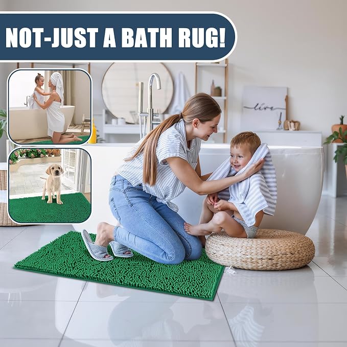 Bathroom Rugs Sets 3 Piece with Toilet Seat Cover 19.5"x 18.5" | Machine Washable Bath Rug Set with Tpr Non Slip Rubber Backing Solid Bath Mat Set for Luxury Bathroom Decoration