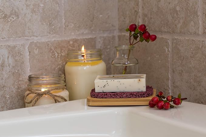 Aira Soap Saver - Soap Dish & Holder - BPA Free Bath & Shower Soap Saver - Drains Water, Extends Soap Life - Easy to Clean, Fits All Sets - Crystal Double Pack