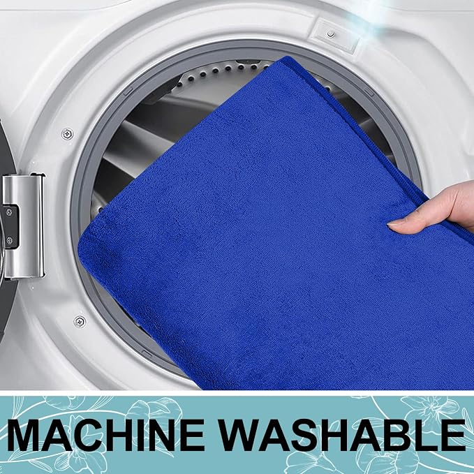 Smiry Memory Foam Bath Mat 47x17, Extra Soft and Absorbent Bathroom Rugs | Royal Blue, Quick Dry Machine Washable Non-Slip Bath Mat for Bathroom Floor, Shower and Tub