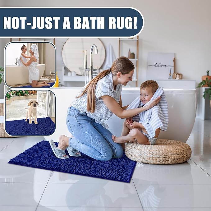 Bathroom Rugs Sets 3 Piece with Toilet Seat Cover 19.5"x 18.5" | Machine Washable Bath Rug Set with Tpr Non Slip Rubber Backing Solid Bath Mat Set for Luxury Bathroom Decoration