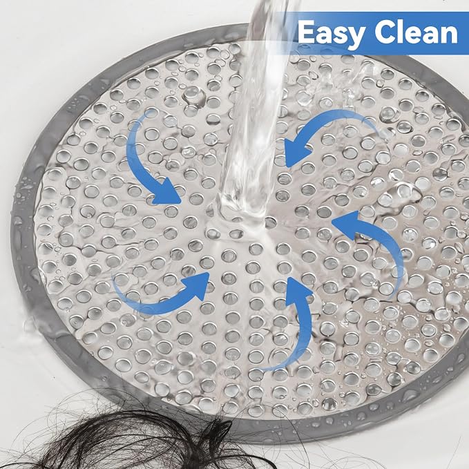 Shower Drain Hair Catcher,2pcs,Hair Catcher for Bathroom Drain,Sink,Bathtub | Tub Drain Cover Protector,Easy Installation Clean,Prevents Clogged For Bathroom/Kitchen/Laundry Room Floor Drain,Sink,Bathtub