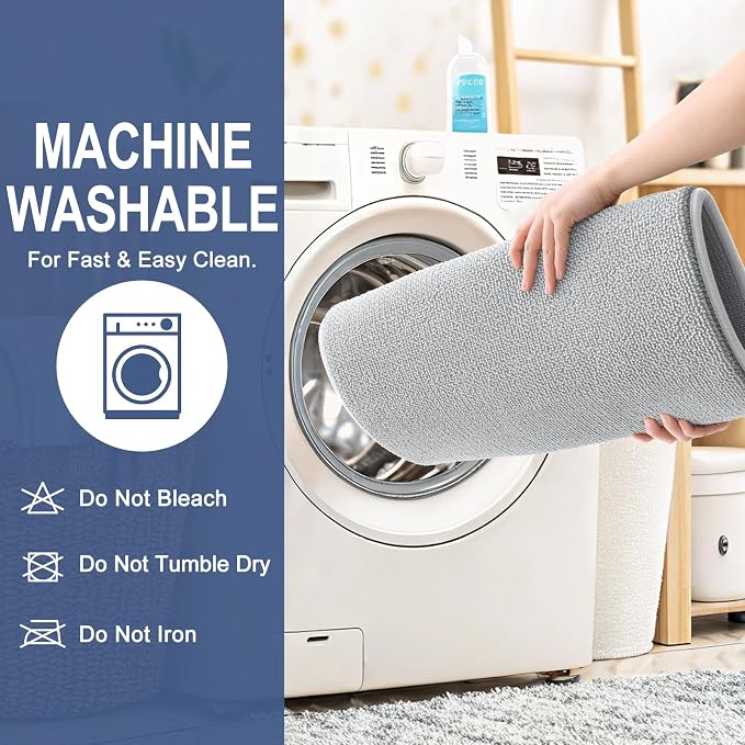 OLANLY Memory Foam Bathroom Runner Rugs 47x17, Long Bath Mats, Light Grey | Soft Quick Dry Bath Rugs, Non-Slip, Absorbent Machine Washable Mat for Bathroom Floor, Tub and Shower, Home Decor Accessories