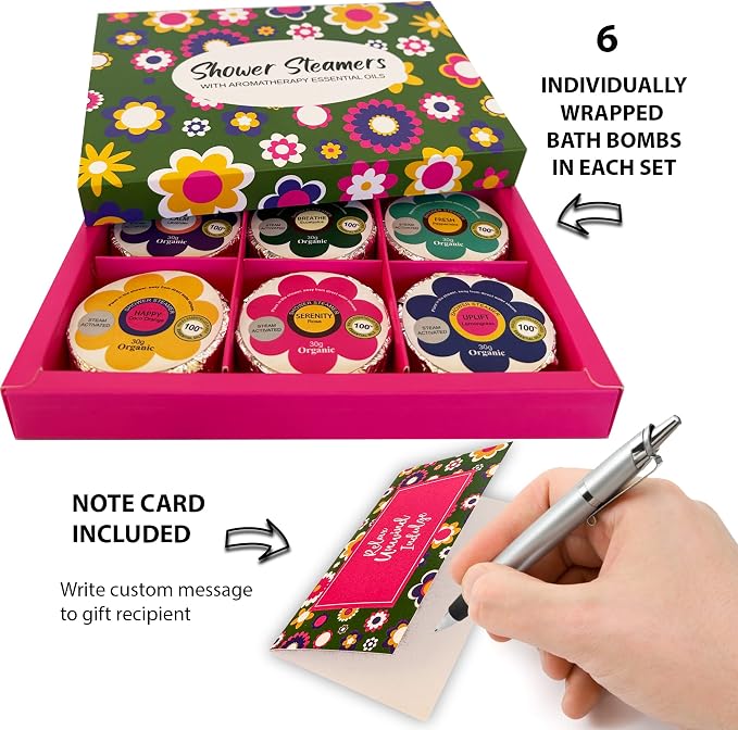 Shower Steamers for Women Gift Set 24pc Shower Bombs Aromatherapy Gift Set | Shower Melts w/Organic Essential Oils, Bath Bombs for Shower, Birthday Gifts, Individually Wrapped & 4 Boxes of Pack of 6