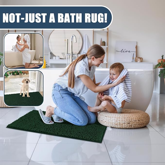 Bathroom Rugs Sets 3 Piece with Toilet Seat Cover 19.5"x 18.5" | Machine Washable Bath Rug Set with Tpr Non Slip Rubber Backing Solid Bath Mat Set for Luxury Bathroom Decoration