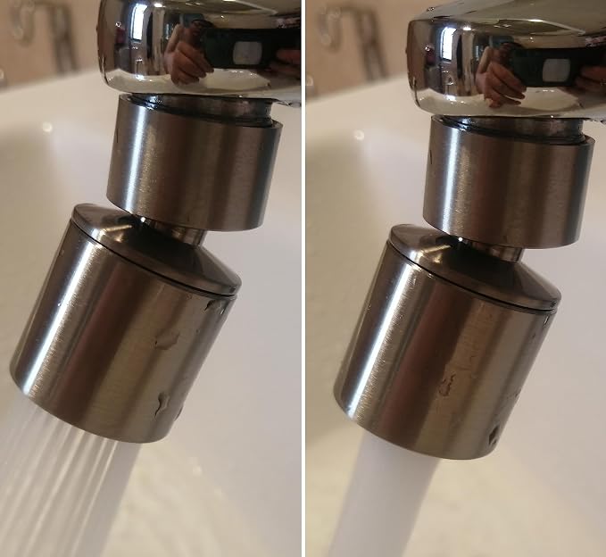 Brushed Nickel Rotate Sink Faucet Aerator.kitchen,bathroom faucet nozzle aerator,faucet extender, 360 degree swivel dual flow sprayer for sink tap head.