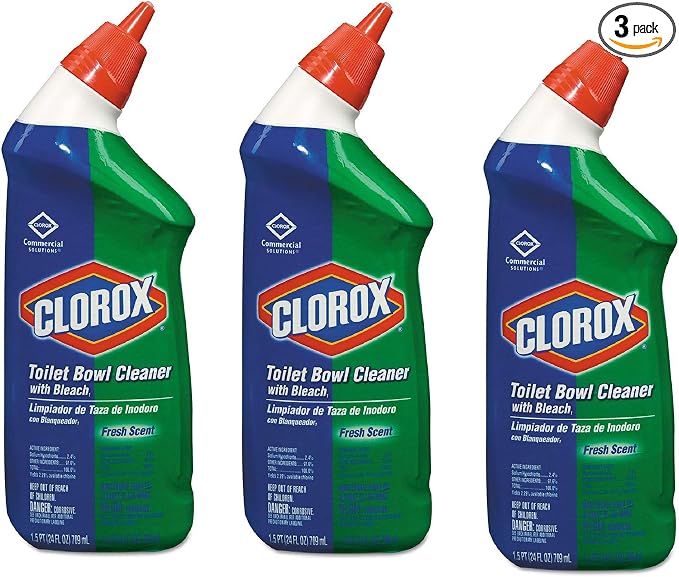 Clorox Toilet Bowl Cleaner with Bleach, Fresh Scent 24 oz (Pack of 3)