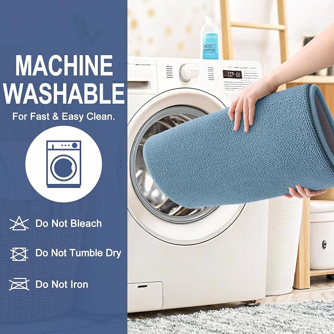 OLANLY Thick Memory Foam Bathroom Rugs 36x24, Absorbent Bath Mat, Airy Blue | Soft Quick Dry Bath Rugs, Non-Slip, Machine Washable Carpet for Bathroom Floor, Tub and Shower, Home Decor Accessories