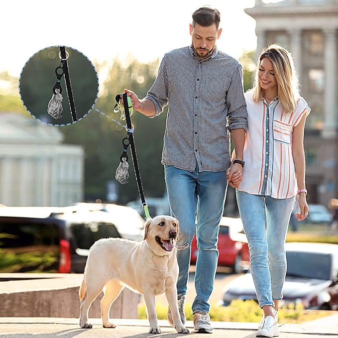 Dog Poop Bag Holder for Leash Waste Bag Carrier Dog Poop Bag Dispenser for Walking Running Bicycle Accessory 4 pieces (Blue)