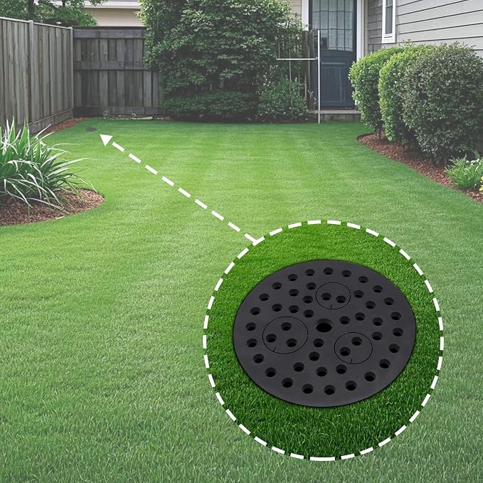 8" Cast Iron Drain Cover with Removable Drain Ports, Garage Drain Cover, Floor Drain, Floor Strainer