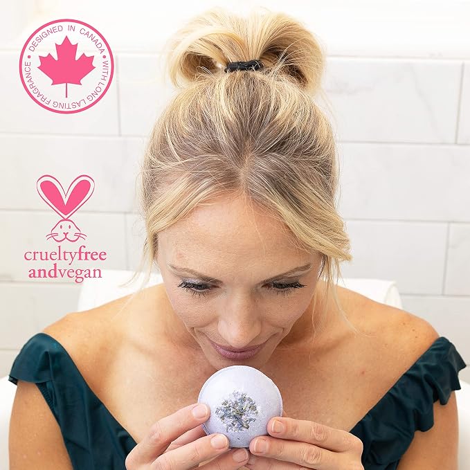 12 XXL Bubbly Organic Bath Bombs Gift Set for Women Men and Kids Designed in Canada Long Lasting Floaters Relaxing Aromatherapy Rich in Pure Essential Oils Healing Properties