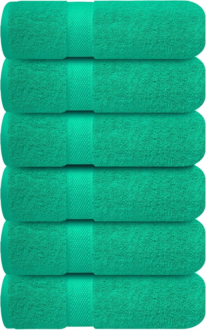 Infinitee Xclusives 100% Cotton Hand Towels for Bathroom - Set of 6 | Ultra Soft, Absorbent & Quick-Drying |16x28 inches| Luxury Hand Towel Set |600 GSM| Gym, Shower, Spa & Hotel Use