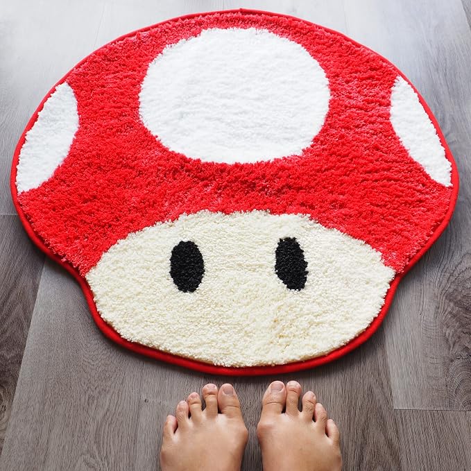 Evovee Ladybug Rug Cute Bathroom Decor Funny Bath Mat Shower Red Rugs Funky Bedroom Aesthetic Fun Round Preppy Cool Apartment College Novelty Washable Bathmat Game Room Retro