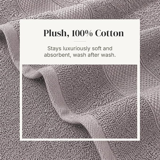 Modern Threads 6 Piece Cotton Bath Towel Set – Ultra Soft 600 GSM Towels – Bathroom Set with Hand Towels and Washcloths – Waffle (Classic Taupe)