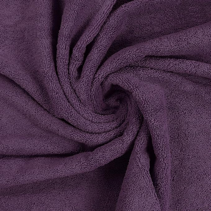 Utopia Towels 8 Piece Luxury Towel Set – Majestic Plush, Super Absorbent & Quicker-to-Dry, Thick 100% Ring Spun Cotton Towels for Bathroom, Spa & Hotel – 2 Bath, 2 Hand, 4 Washcloths, Plum (Pack of 2)