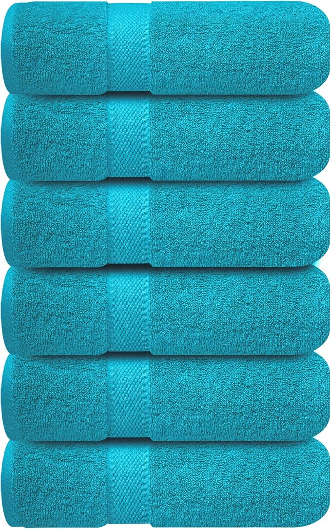 Infinitee Xclusives 100% Cotton Hand Towels for Bathroom - Set of 6 | Ultra Soft, Absorbent & Quick-Drying |16x28 inches| Luxury Hand Towel Set |600 GSM| Gym, Shower, Spa & Hotel Use