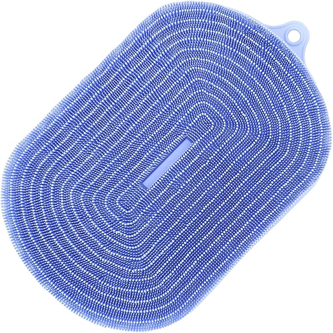 Shower Foot Scrubber Mat 21.3" x 14", Extra Large Silicone Foot Cleaner | Cleaner Brush, Exfoliate & Massage Feet Without Bending, 68 Non-Slip Suction Cups, Improve Foot Circulation & Appearance