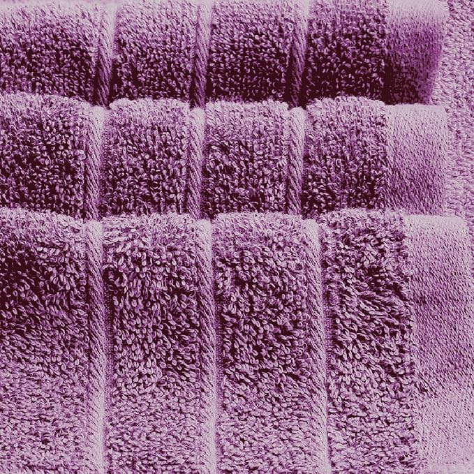 8 Piece Towel Set, 2 XL Bath, 2 Hand, 4 Washcloth, Purple | 100% Cotton, Lighter Weight, Quicker to Dry, Super Absorbent, Perfect for Bathroom