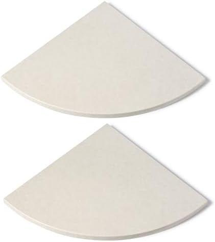Koville Marble Corner Shower Shelf for Bathroom, 10'' Polished Marble Corner Shelves for Bath, Wall Mounted Stone Corner Shower Caddy, No Drilling Adhesive Shower Shelf - Rigel Yellow (2-Layer)