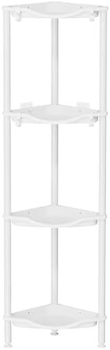 Lifewit 4 Tier Corner Shower Caddy with Hooks, Bathroom Organizer, White