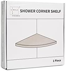 Genuine Marble Corner Shelf for Bathroom Shower Wall, 9"X9"X5/8", Both Sides Polished (CMMT9SHE - Crema Marfil)