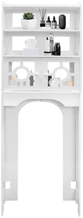 4 Tier Toilet Cabinet, Over The Toilet Storage Cabinet, Organizer, Shelf Organizer Freestanding Bathroom Space-Saving Storage Cabinet for Bathroom, Laundry