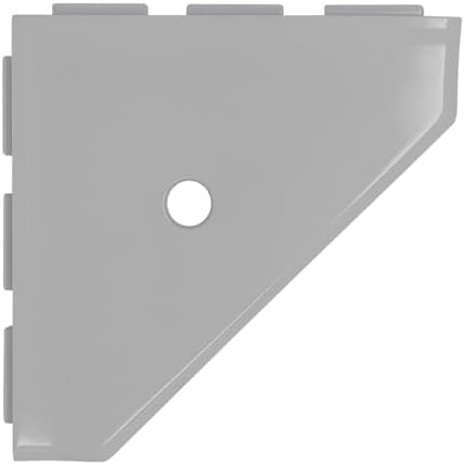 Questech 8" Corner Shower Shelf - Lugged for New Construction, Shower Organizer for Tiled Walls, Corner Caddy Soap Dish Bathroom Storage, Geo Lugged, Cool Gray Polished