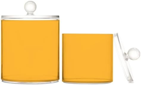 Gredecor Orange Apothecary Jars with Lids for Bathroom & Kitchen Organization Containers Acrylic Plastic Organizers Great for Q-Tip Cotton Swabs, Jewelry, Food & Candy Storage, Set of 2 Sizes