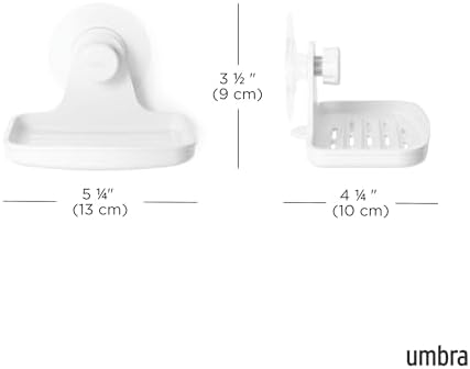 Umbra Flex Soap Dish, Adhesive Wall Mount Bathroom Shower, White