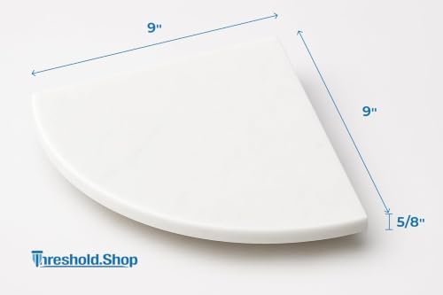 9 Inch Super White Engineered Marble Corner Shower Shelf Bathroom Caddy, Wall Mounted Shower Shelf, Classic Flatback Design (5)