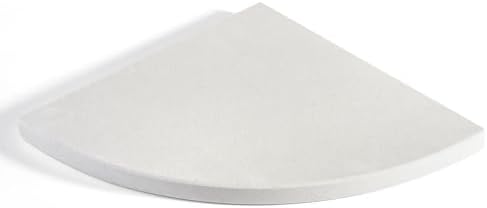 Koville Natural Marble Corner Shower Shelf for Bathroom, 10'' Polished Marble Corner Shelves, Wall Mounted Stone Corner Shower Caddy, No Drilling Adhesive Shelf - White Cliff (No Glue Included)