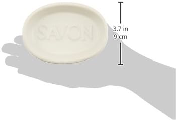 Abbott Collection Oval Savon Soap Dish | Ceramic, White, Dishwasher Safe, 5"L