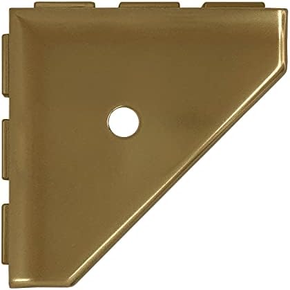 Questech 8" Corner Shower Shelf - Lugged for New Construction, Shower Organizer for Tiled Walls, Corner Caddy Soap Dish Bathroom Storage, Geo Lugged, Gold Finish