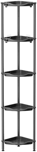 Lifewit 5 Tier Corner Shower Caddy with Hooks, Bathroom Organizer, Black