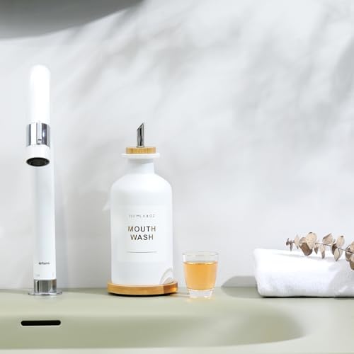 11.8OZ Mouthwash Dispenser for Bathroom, White