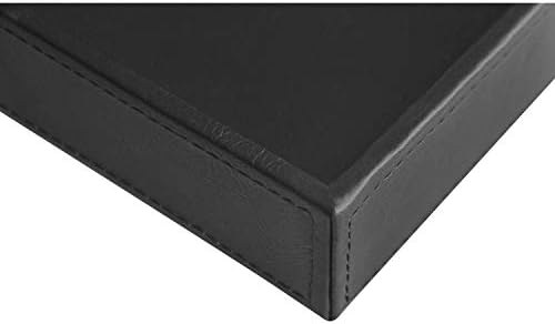 Vixdonos Valet Tray Nightstand Organizer Leather Catchall Tray for Perfume,Jewelry,Key and Remote on Counter or Dresser(Black)