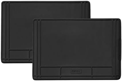 OMAC 2 Pcs Under Sink Mat for Kitchen & Bathroom 34" x 22" Adjustable Waterproof Cabinet Protector for Drips Leaks Spills Filexible Durable Multifunctional Under Sink Liner Rubber TPE (Black)