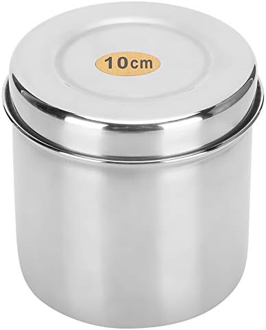 Cotton Ball Holder with Lid, Bathroom Container Set, Stainless Steel Cotton Ball Cup Jar Container Storage Organizer Canister with Lid