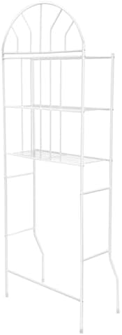 3-Tier Over The Toilet Storage Rack, Space Saver Metal Bathroom Shelves, Freestanding Over Toilet Bathroom Organizer for Bathroom/Living Room (White)