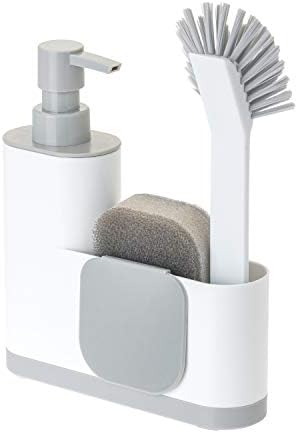 Vigar Rengo Monobloc 4-Piece Sink Caddy Set, White/Grey