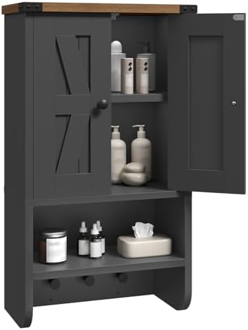 MAHANCRIS Bathroom Wall Cabinet, Farmhouse Wall-Mounted Medicine Cabinet