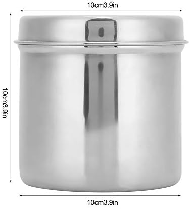 Cotton Ball Holder with Lid, Bathroom Container Set, Stainless Steel Cotton Ball Cup Jar Container Storage Organizer Canister with Lid