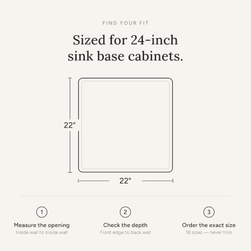 BASIN - Heavy Duty Under Sink Mat - The Original Silicone Under Sink Mats for Kitchen Waterproof - Cabinet Liner - Organizers and Storage - Under Sink Cover Kitchen Cabinet Liner White 22x22